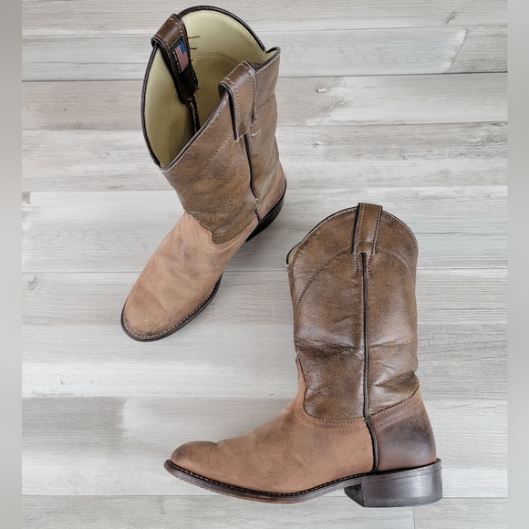 Laredo 2 Tone Brown Leather Western Cowgirl Boots Women's Size 8.5M USA Made - Picture 14 of 16